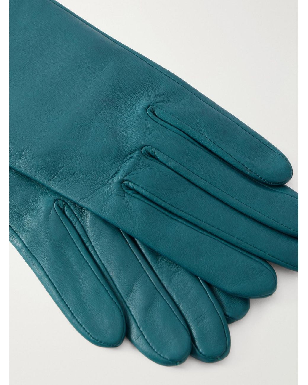 Agnelle Blue Opera Leather Gloves