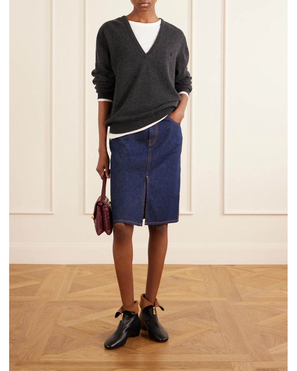 Blazé Milano Black Highland Embroidered Wool And Cashmere-Blend Sweater