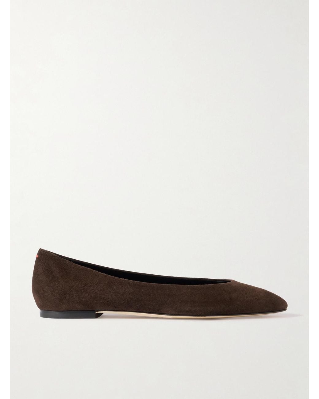 Aeyde White Ellie Suede Ballet Flats