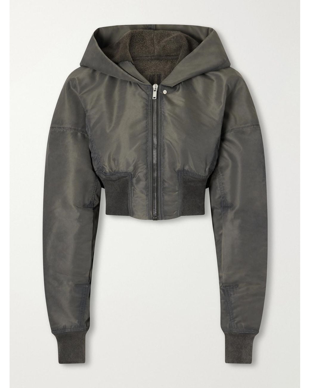 Rick Owens Gray Padded Shell Bomber Jacket