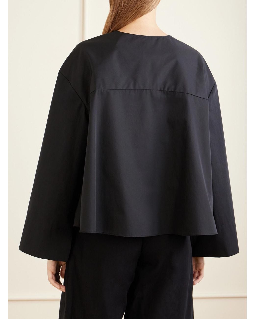 Kallmeyer Blue Marguerite Cotton-Poplin Blouse