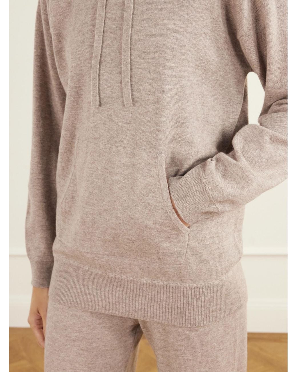 Allude Natural Striped Wool And Cashmere-Blend Hoodie And Wide-Leg Pants Set