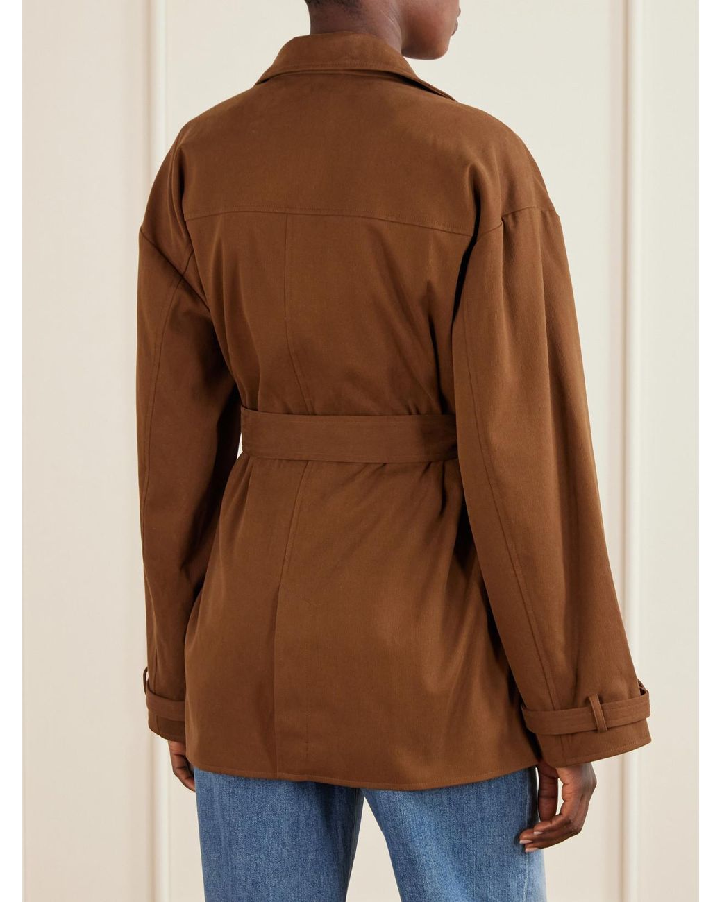 Doen Brown Wolfe Belted Cotton-Blend Trench Coat