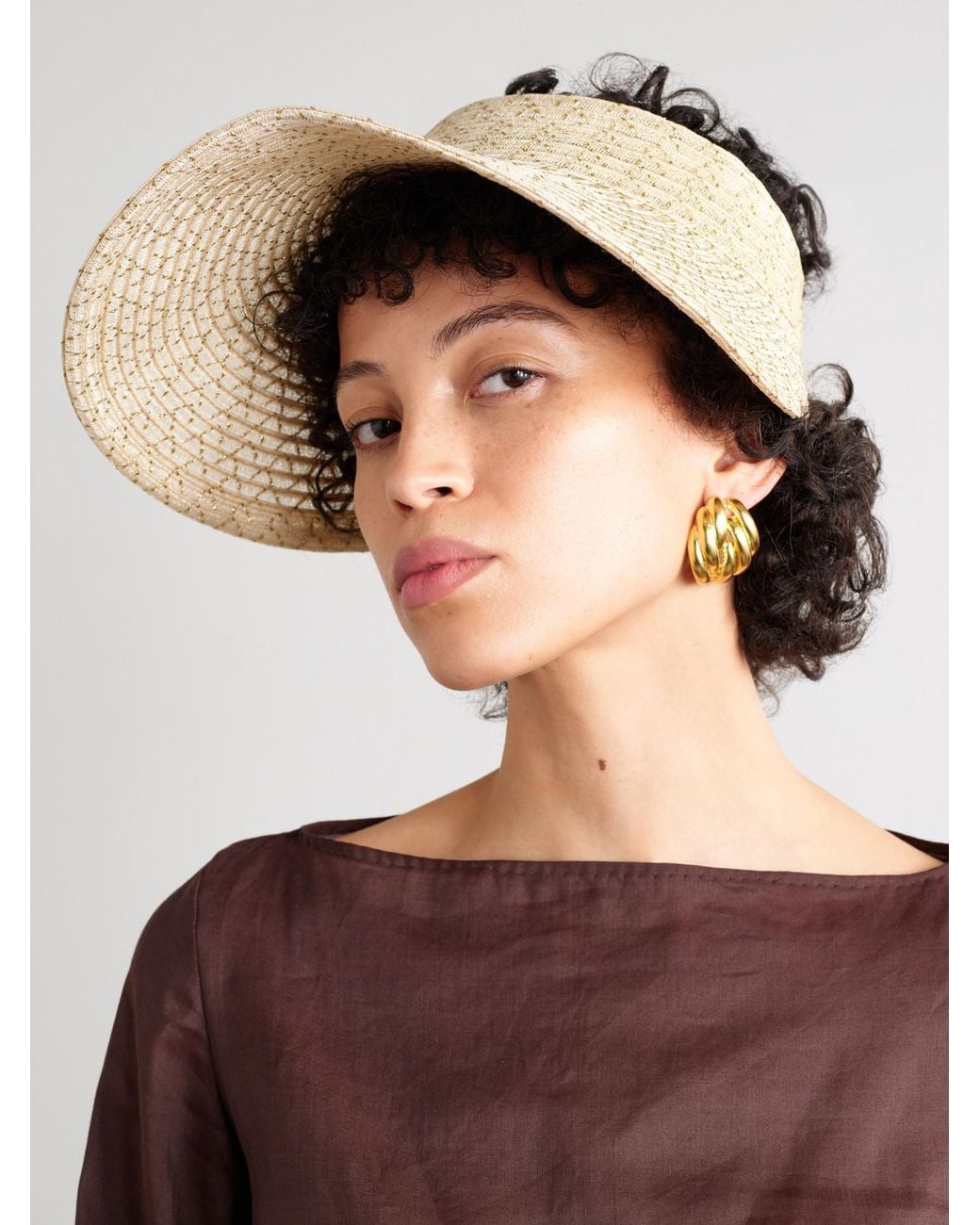 Eugenia Kim Courtney metallic hemp-blend hat EUGENIA KIM Courtney metallic hemp-blend hat | NET-A-PORTER main image 4