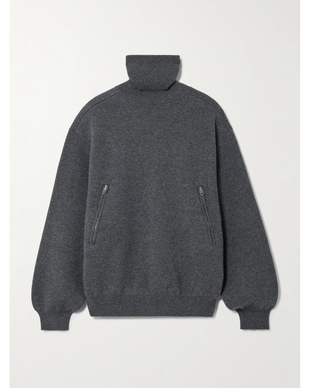Balenciaga Gray Back-To-Front Wool-Blend Turtleneck Sweater