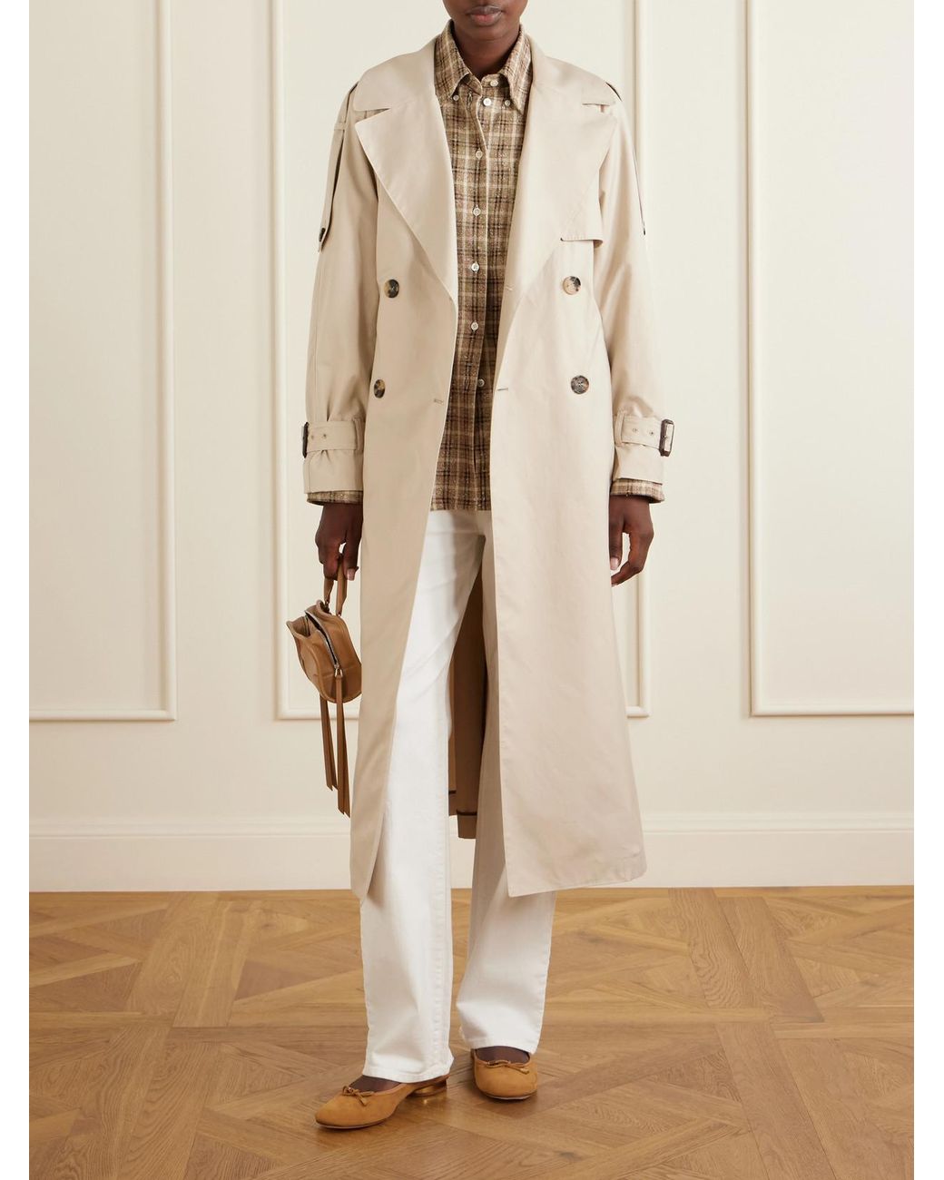 Tod's White Suede Ballet Flats
