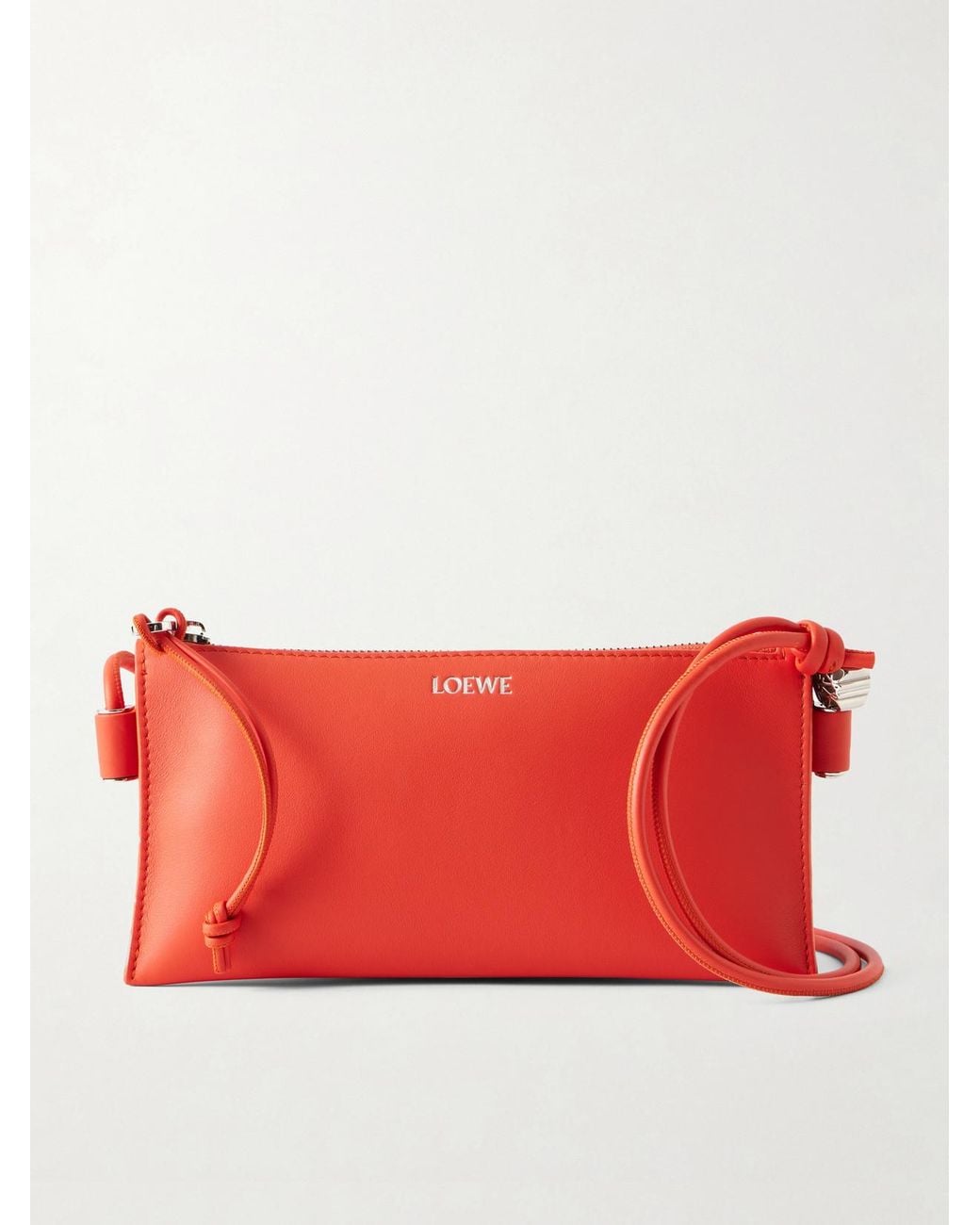 Loewe Red Joya Embellished Leather Shoulder Bag