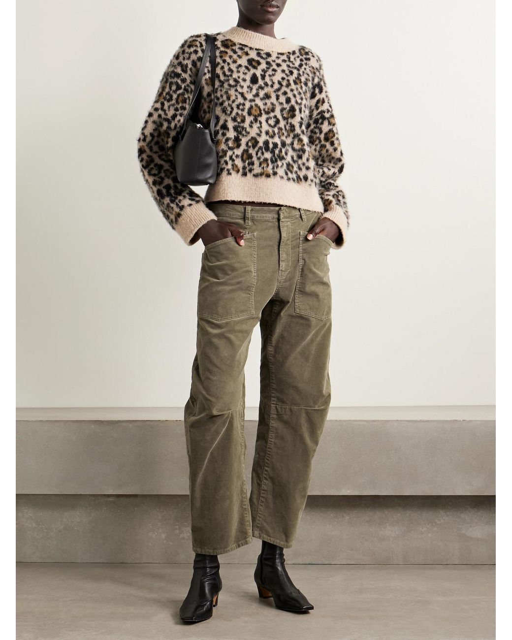 Nili Lotan Green Shon Cotton-Blend Corduroy Tapered Pants