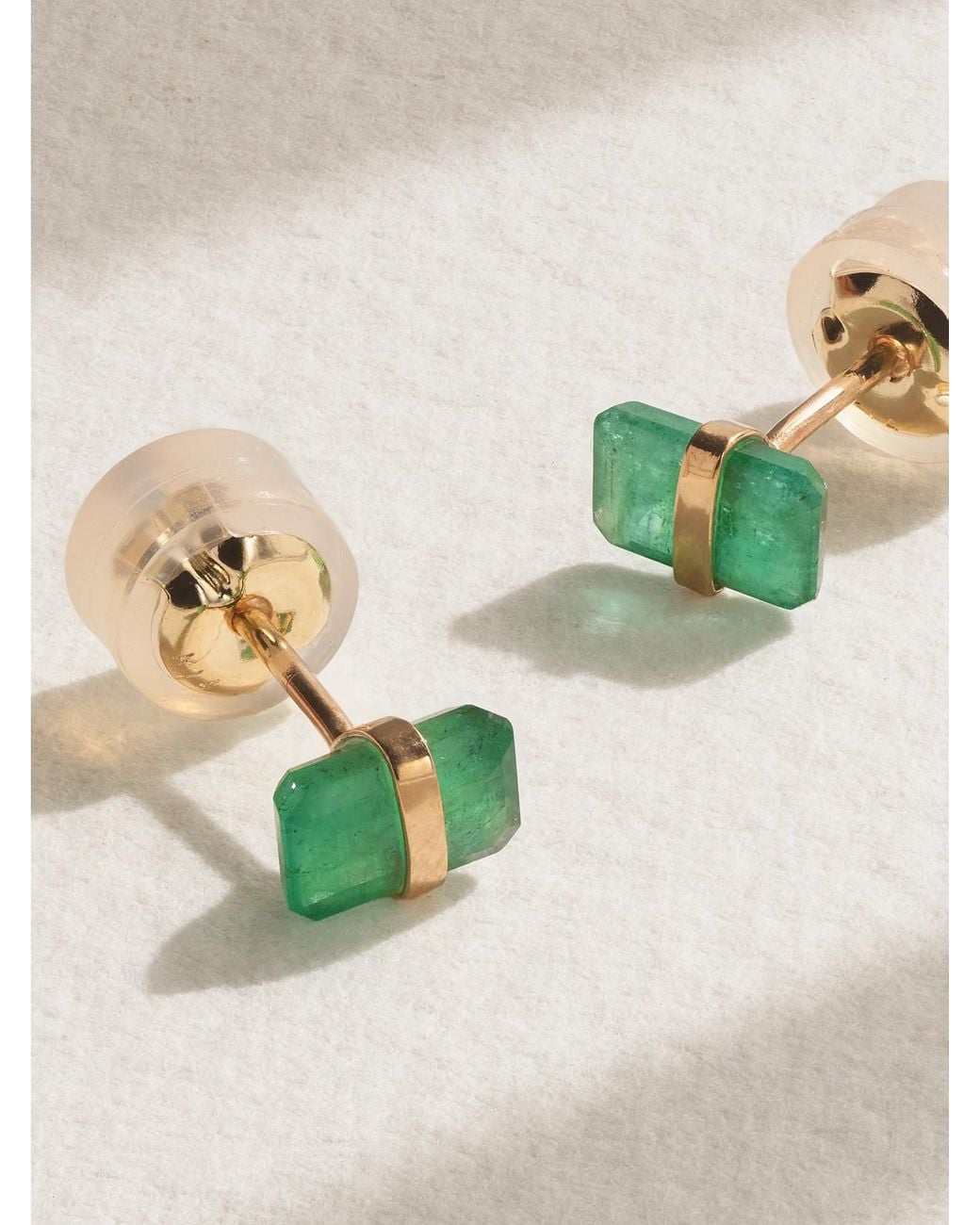 Melissa Joy Manning Green 14-Karat Recycled Emerald Earrings