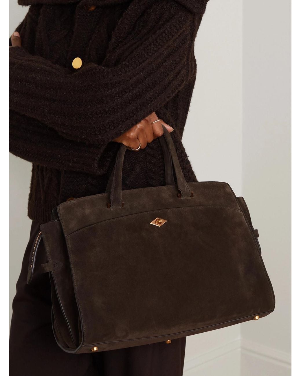 Metier Brown Private Eye Medium Suede Tote