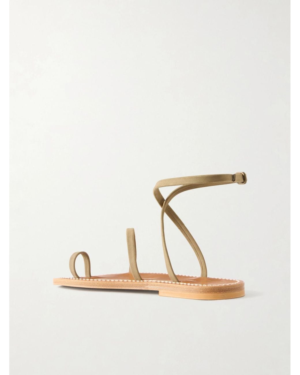 K. Jacques Green Loki Leather Thong Sandals