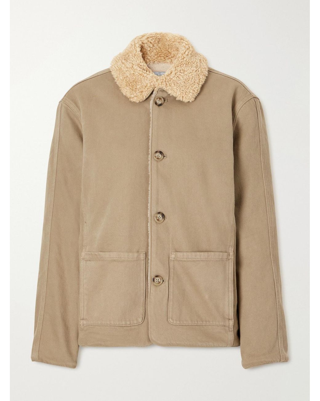Still Here Natural Townes Reversible Plush And Denim Jacket