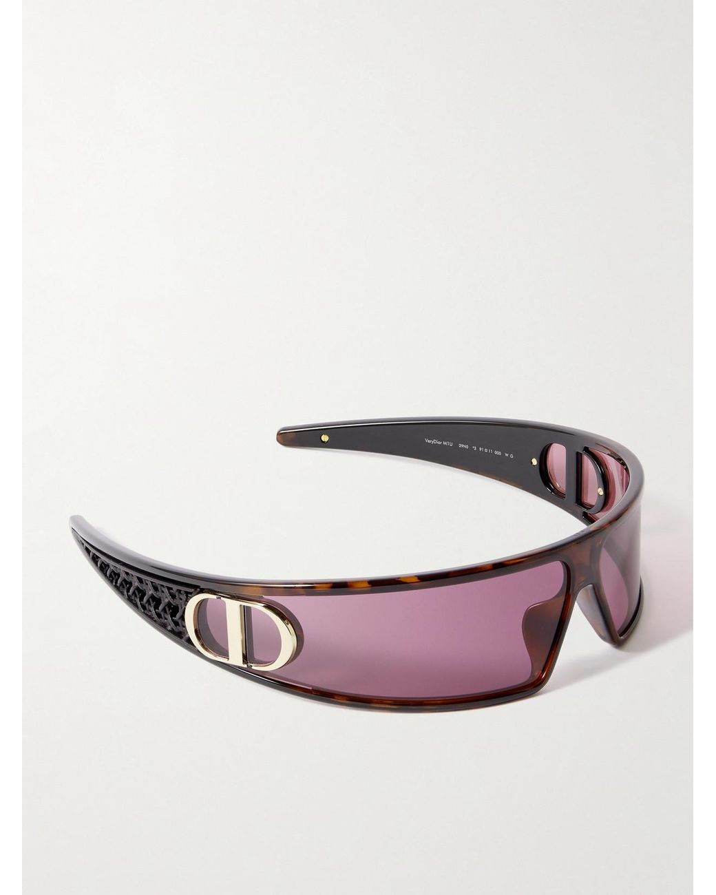 Dior Purple Verydior M1U Wrap-Around Tortoiseshell Acetate Sunglasses