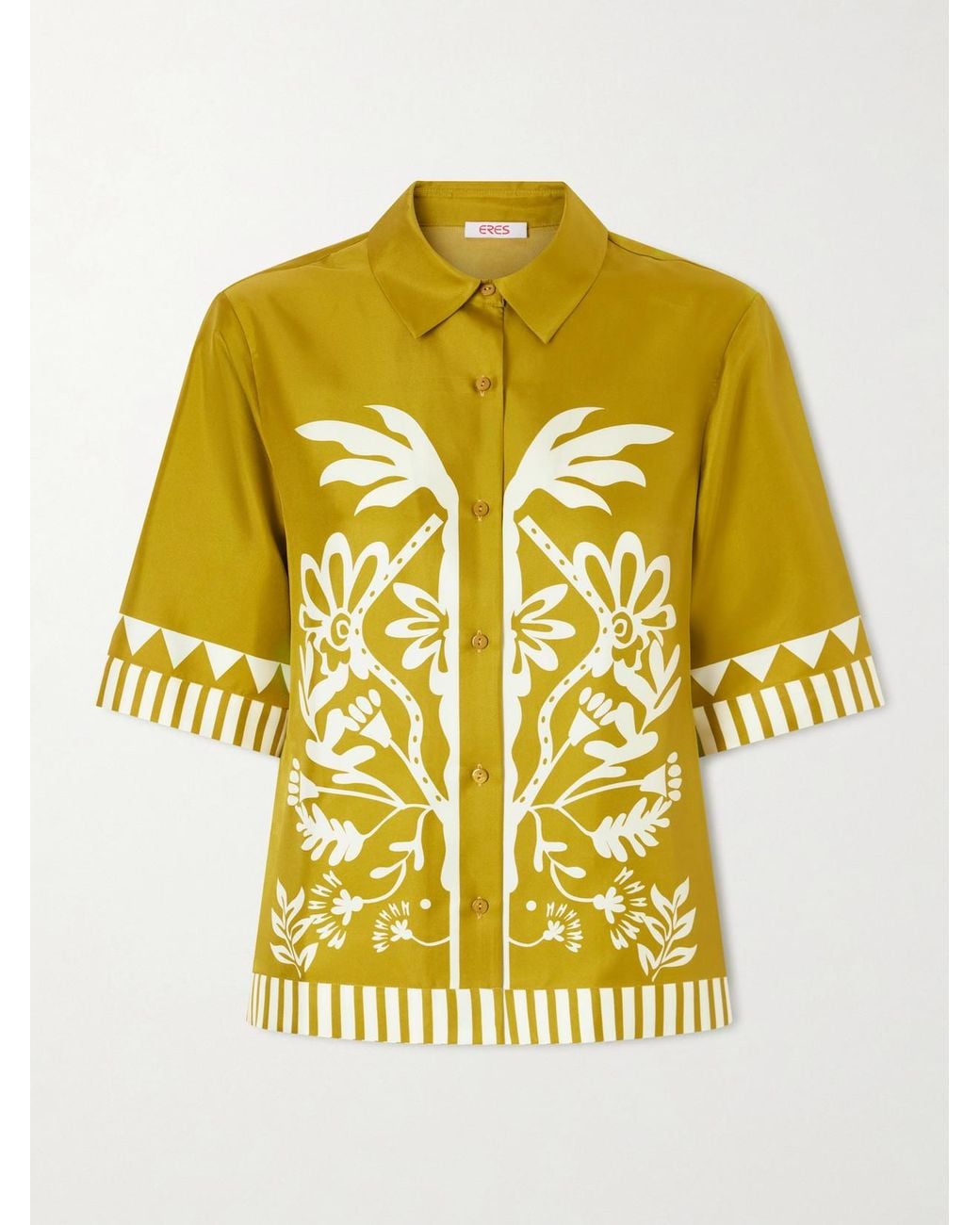 Eres Yellow Emeraude Printed Silk Shirt