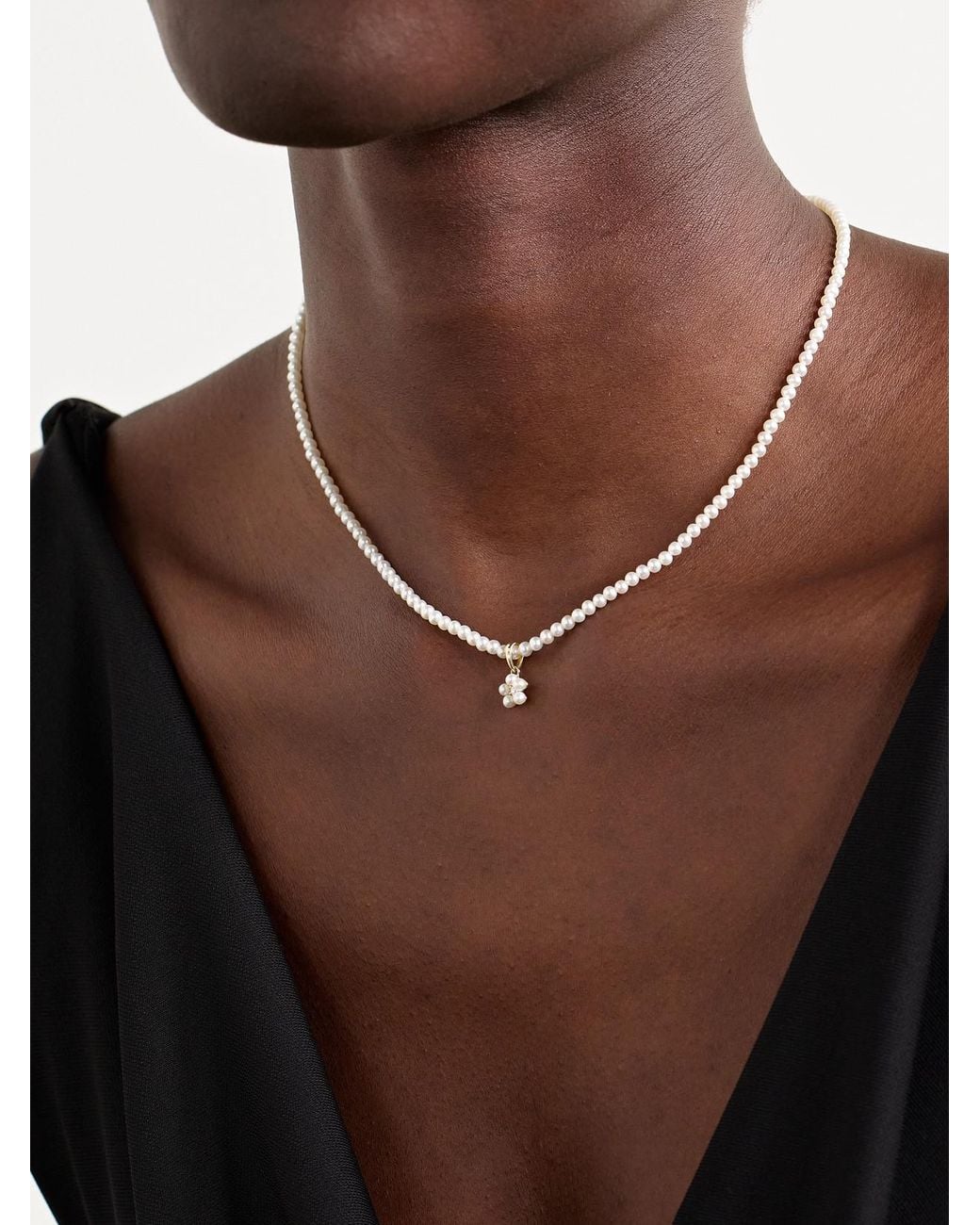 Mizuki Natural 14-Karat, Pearl And Diamond Necklace