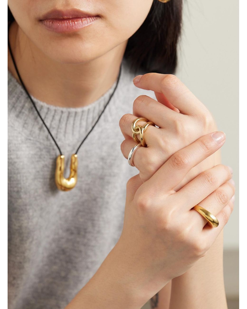 LIE STUDIO Metallic The Agnes-Plated Ring