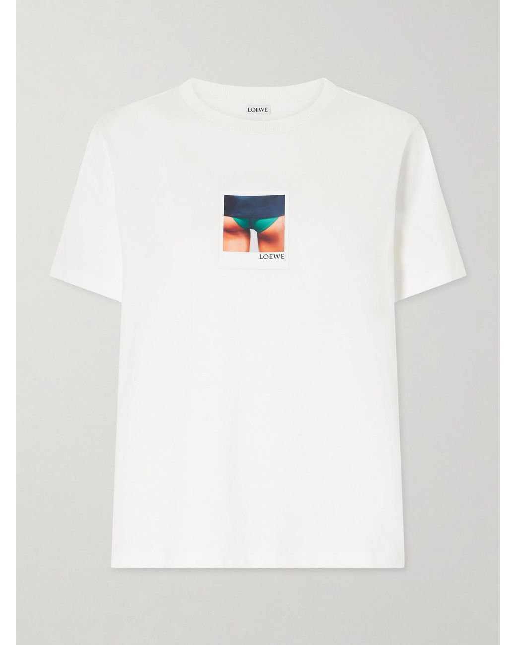 Loewe White Appliquéd Cotton-Jersey T-Shirt