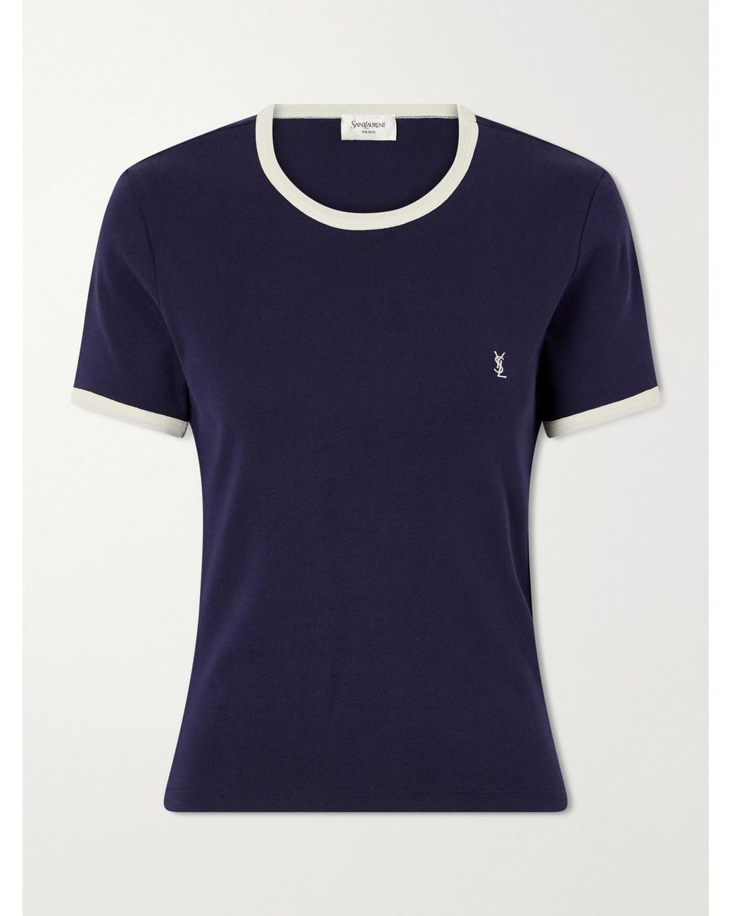 Saint Laurent Blue Cotton-Jersey T-Shirt
