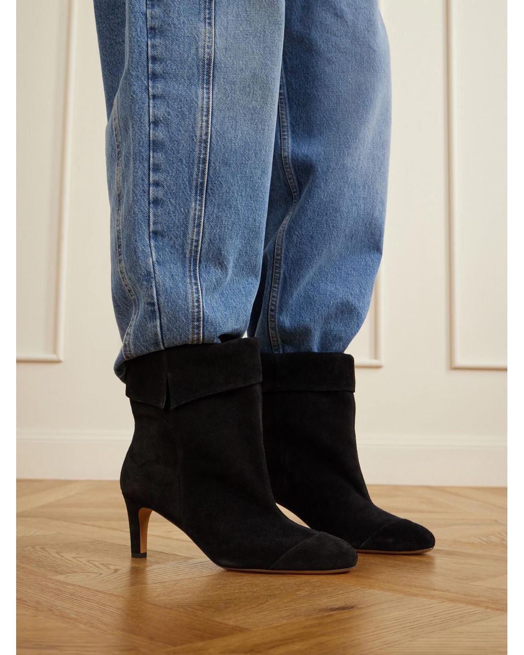 Isabel Marant Black Eldra Suede Ankle Boots
