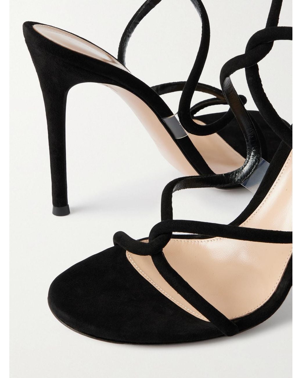 Gianvito Rossi Black Jungle Mamba 105 Suede Sandals
