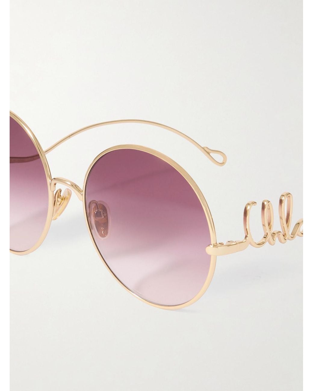 Chloé Iconic Round-Frame-Tone Sunglasses in Pink | Lyst