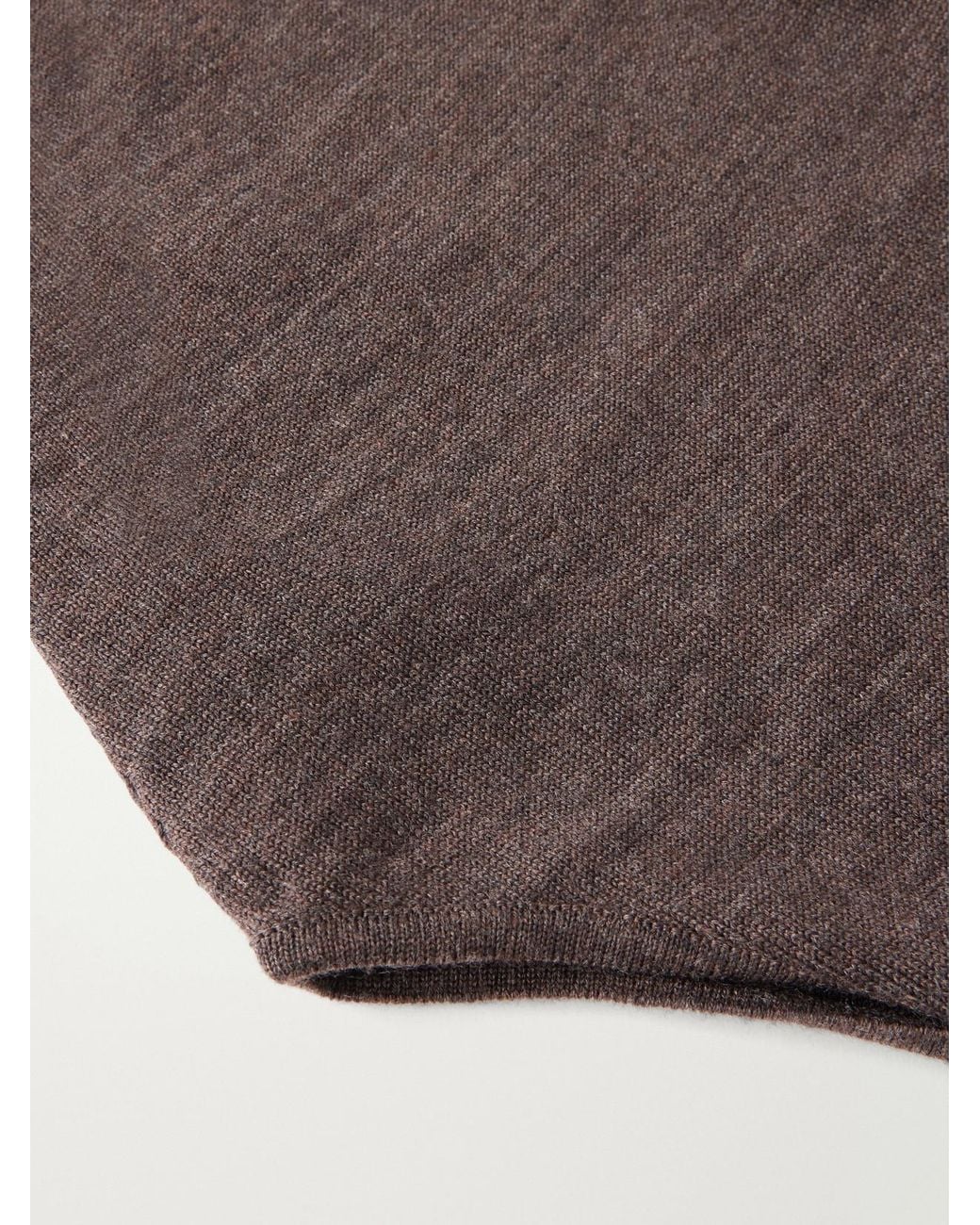 Lemaire Brown Knitted Wool Scarf