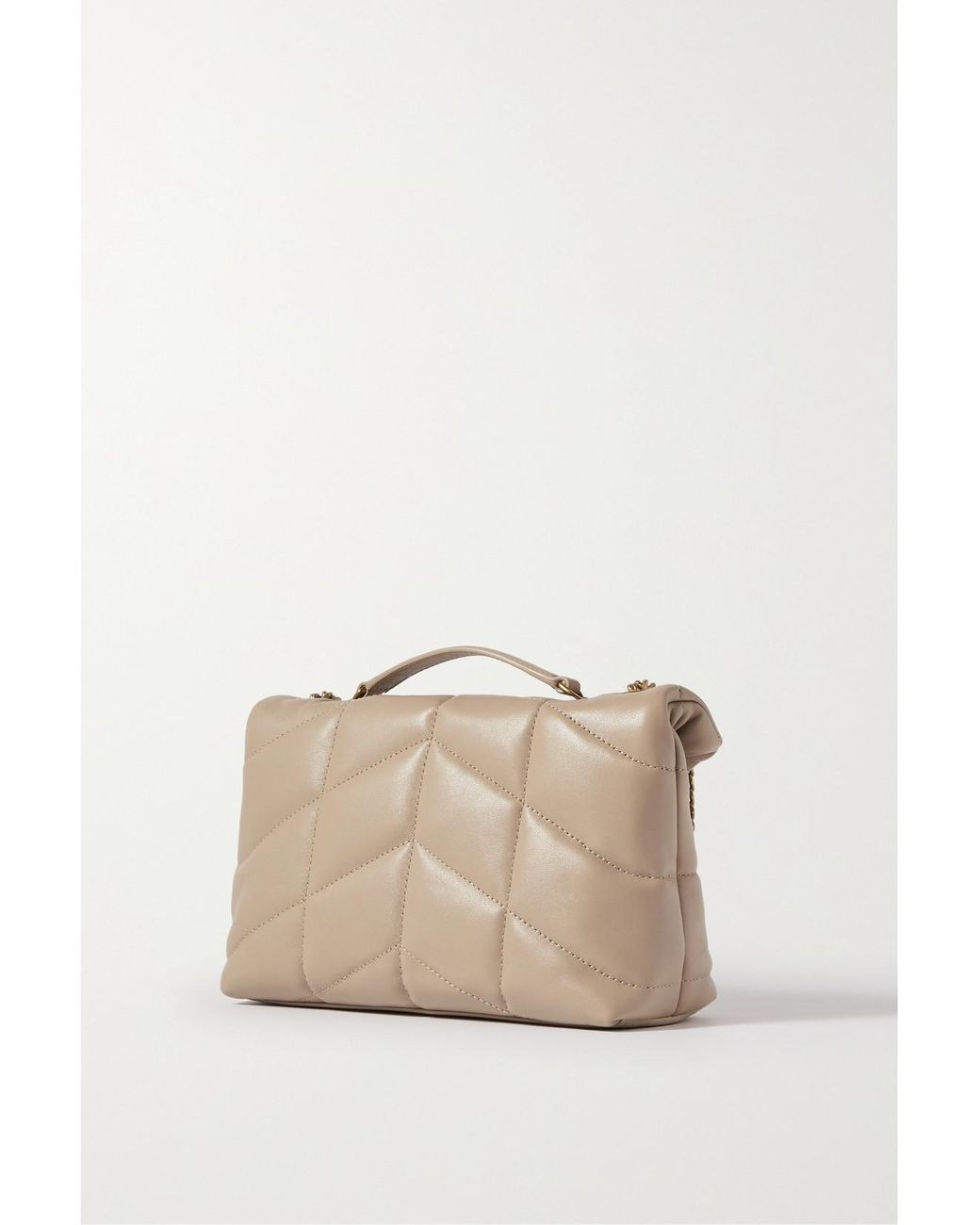 Saint Laurent Natural Toy Puffer Mini Matelassé Leather Shoulder Bag