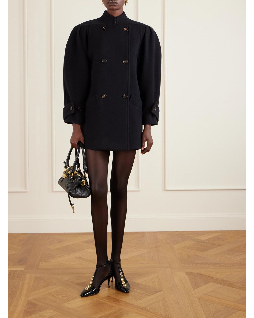 Chloé Black Cleiat Embellished Patent-Leather Pumps