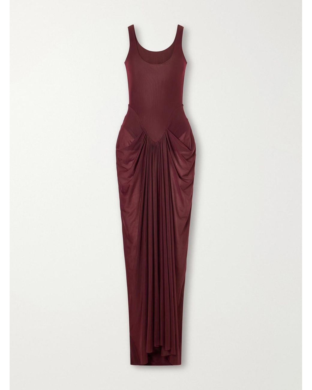 Maygel Coronel Red Aria Ruched Jersey Maxi Dress