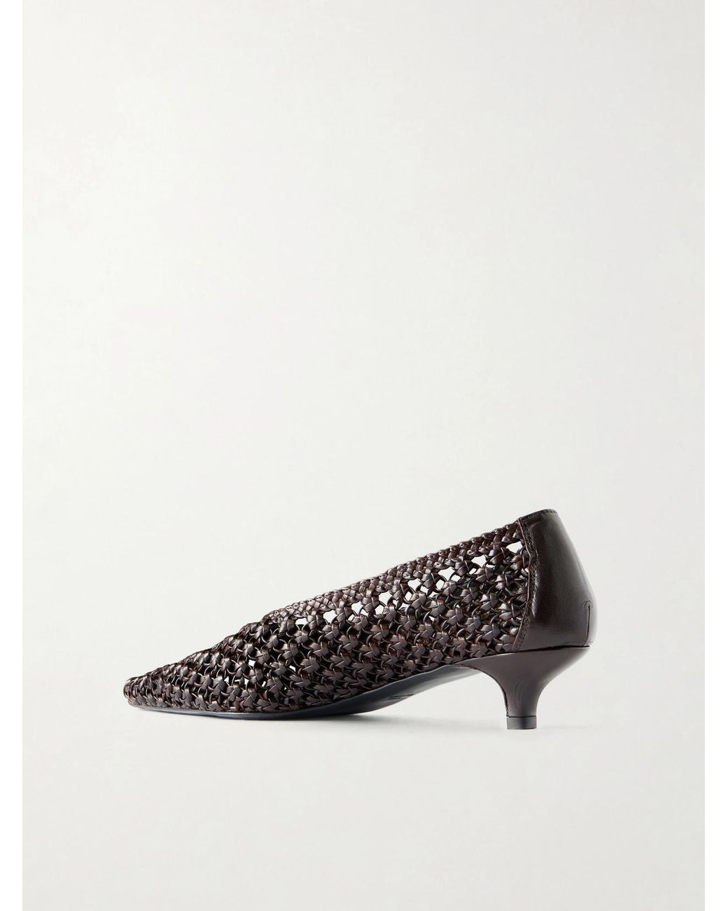 Totême Brown 35 Woven Leather Pumps