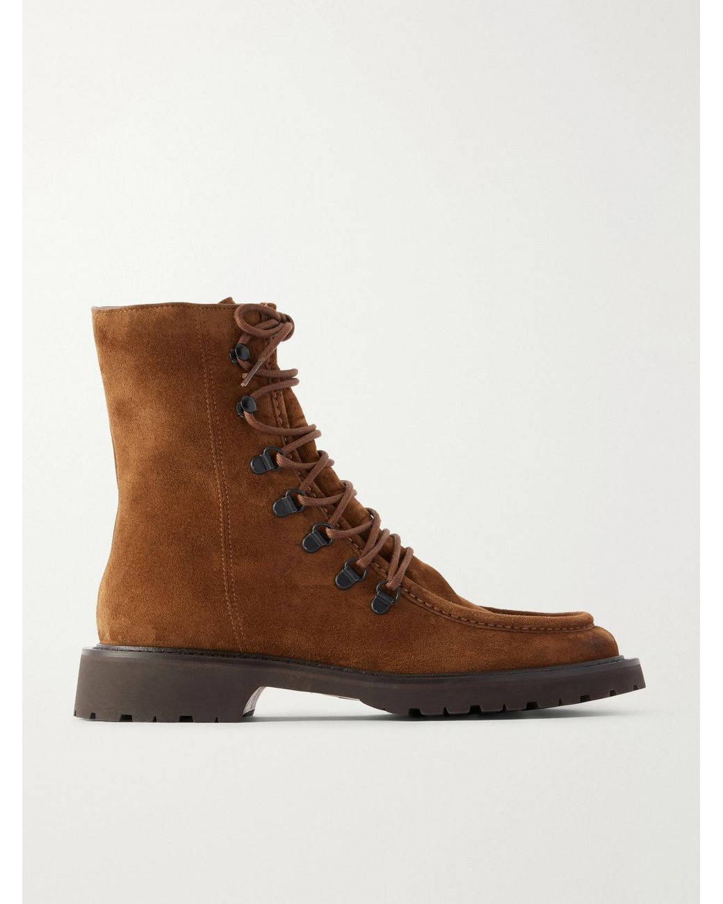 LEGRES Brown Speed-Hook Suede Ankle Boots