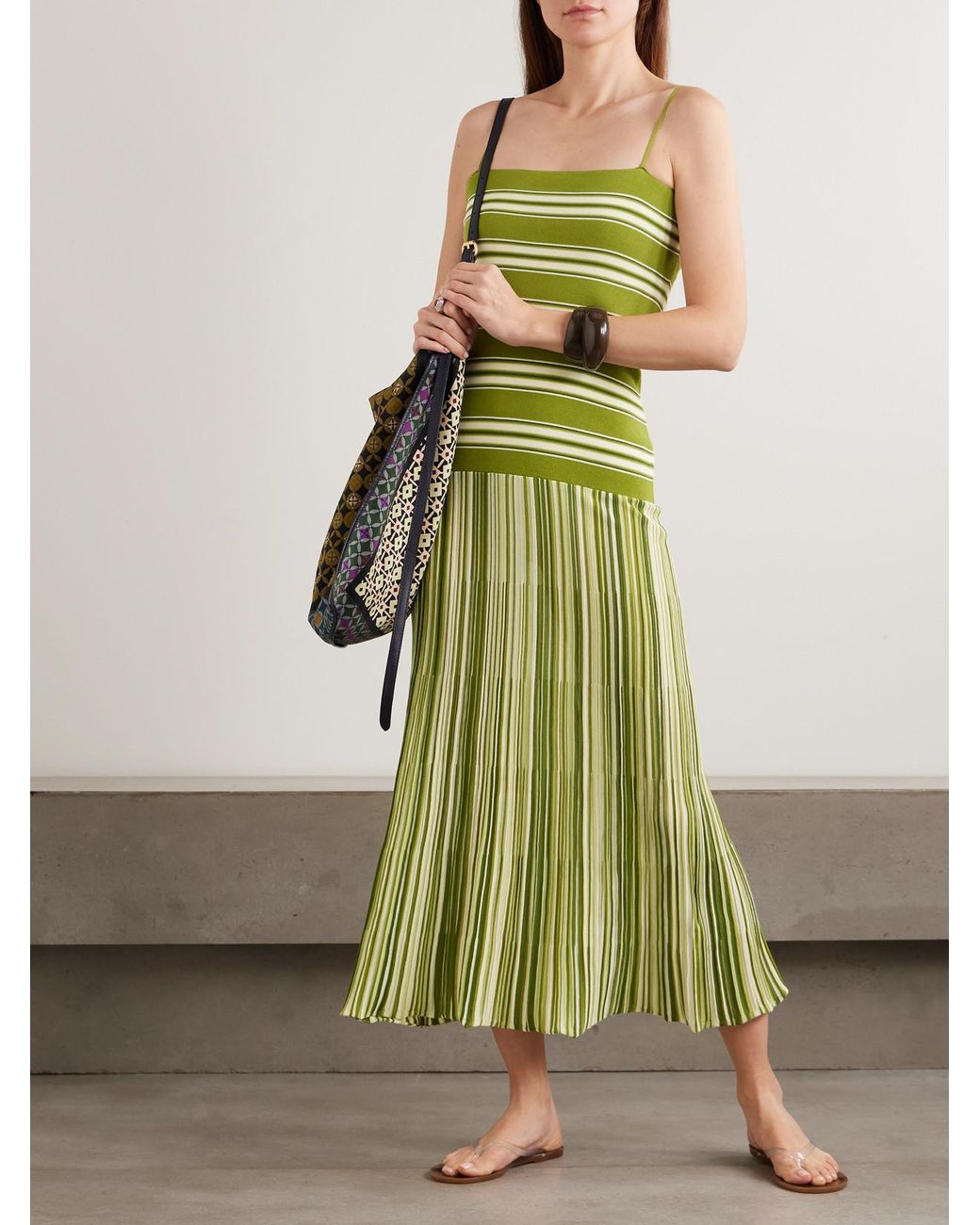 Faithfull the Brand Esenia Striped Cotton-Blend Maxi Dress in Green | Lyst Faithfull the Brand Esenia Striped Cotton-Blend Maxi Dress in Green | Lyst