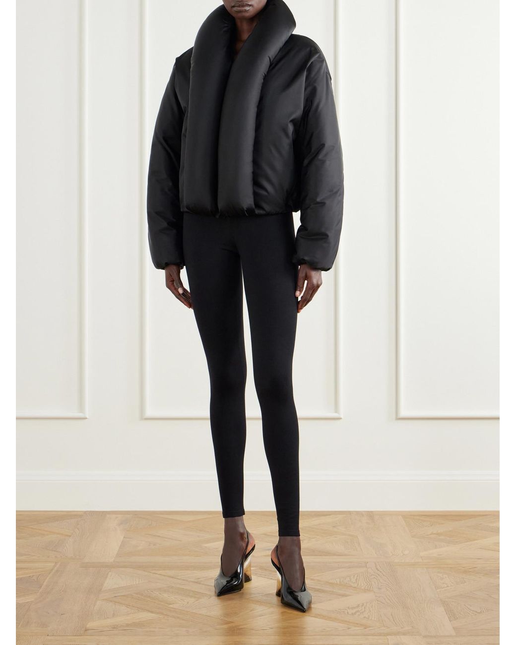 Alaïa Black Padded Shell Bomber Jacket