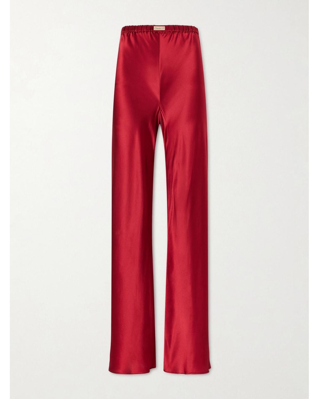 Comme Si Red Silk-Bias Pants