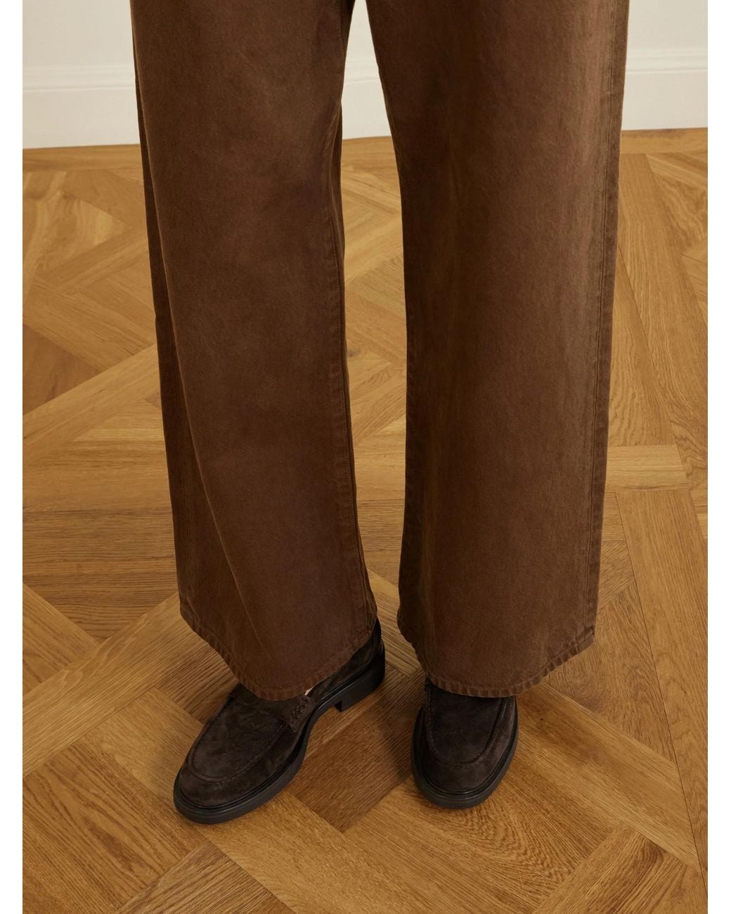 Gianvito Rossi Brown Harris 20 Suede Loafers