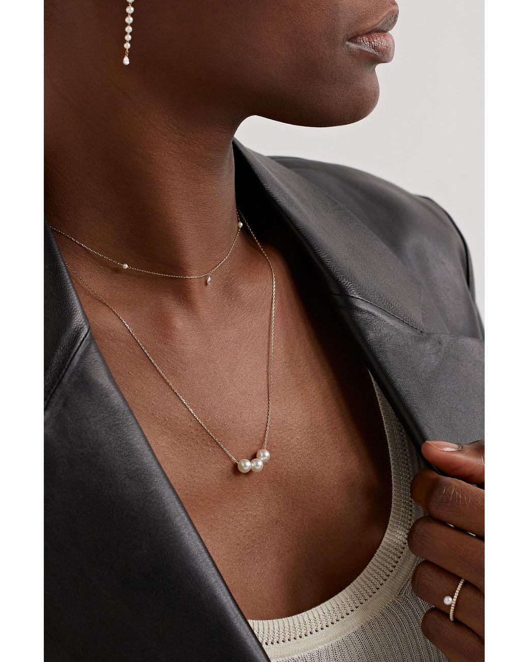Mizuki Natural 14-Karat Pearl Necklace