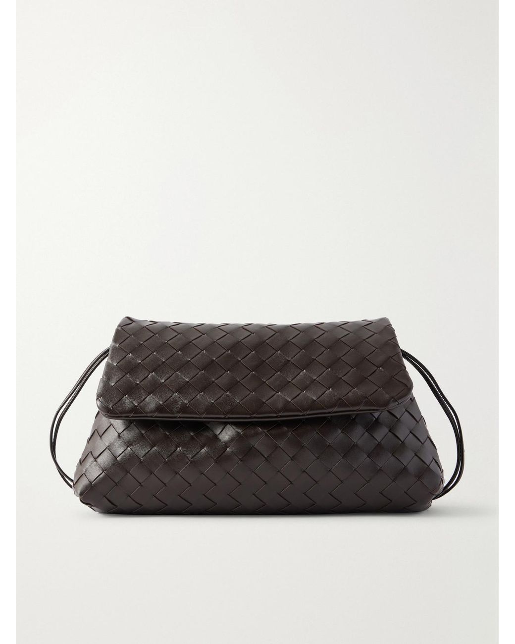 Bottega Veneta Black Giorno Intrecciato Leather Shoulder Bag