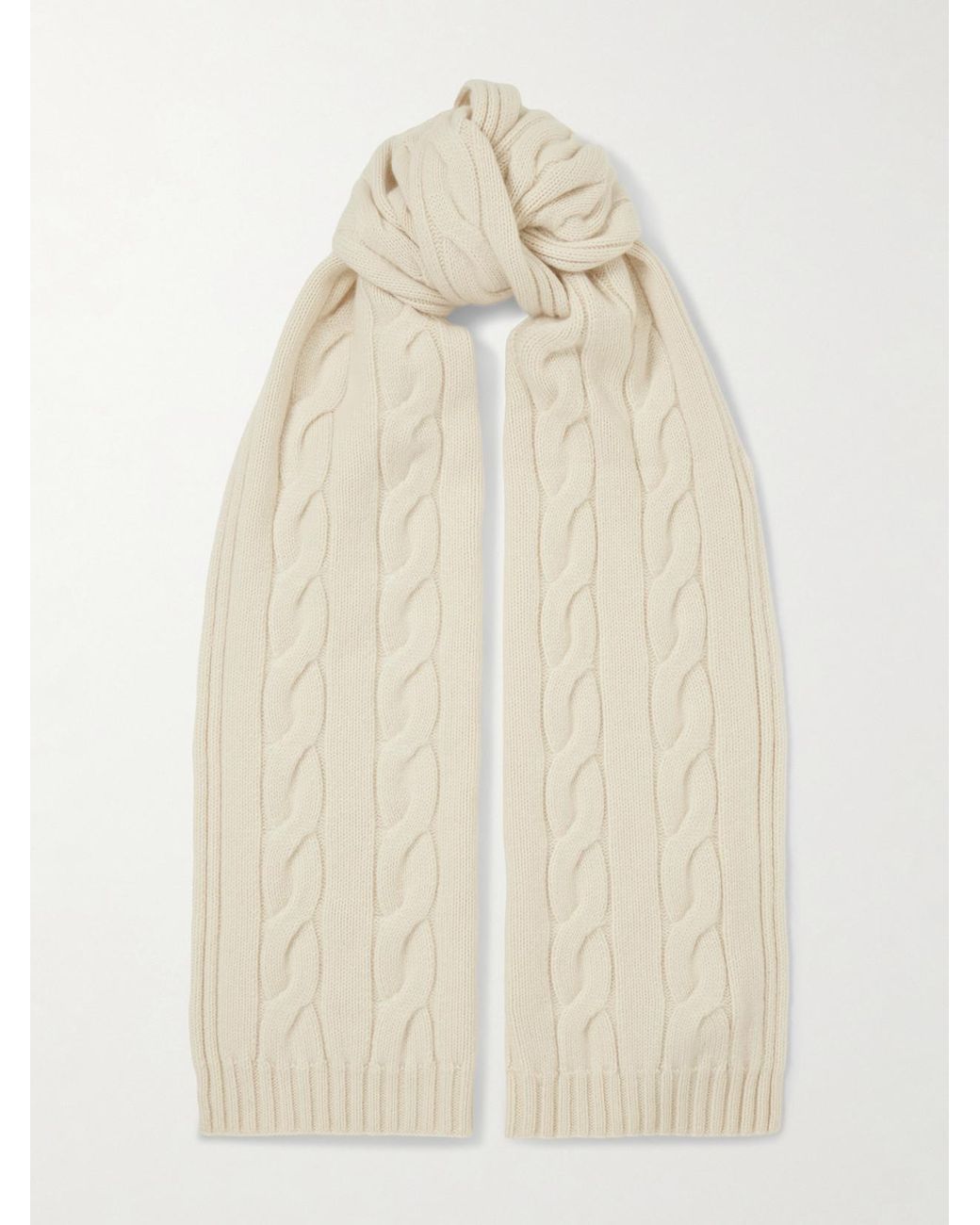 Loro Piana Natural Cable-Knit Cashmere Scarf