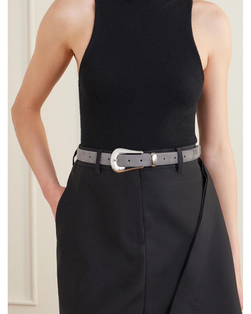 DEHANCHE White Colette Suede Belt