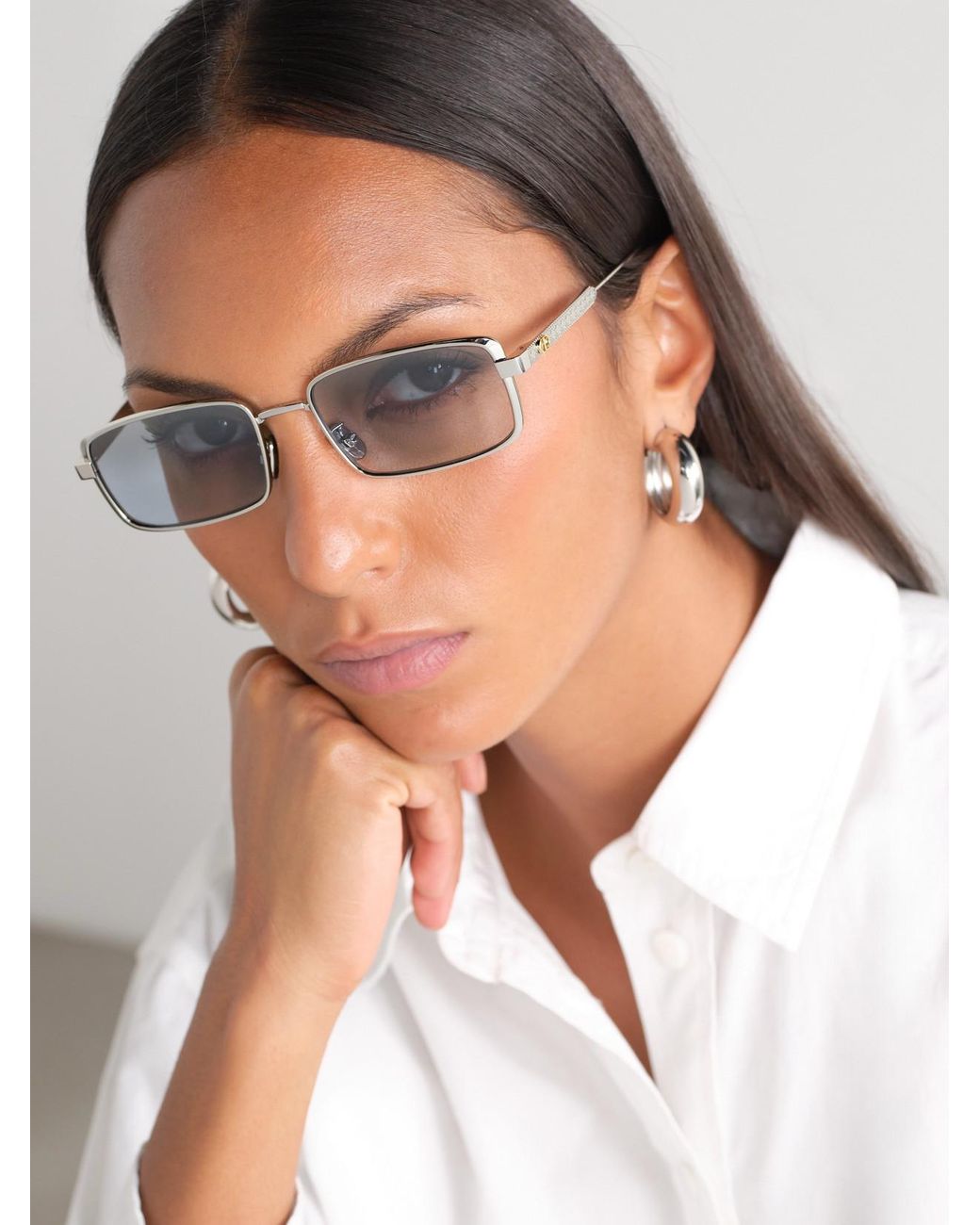 Dior Blue Diorcannage S2U Rectangular-Frame-Tone Sunglasses