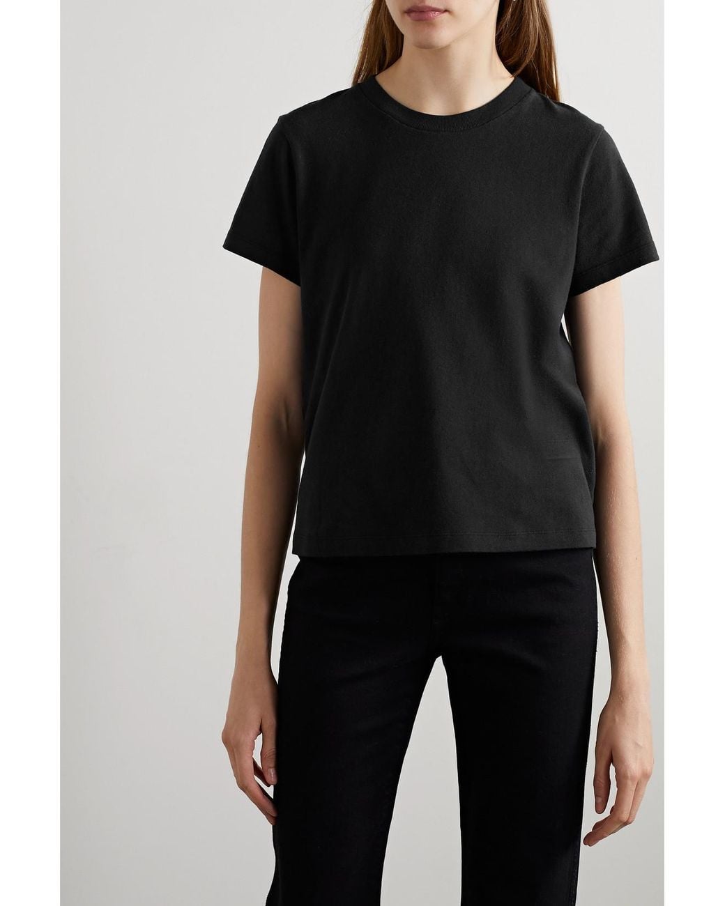 Khaite Black Emmylou Cotton-Jersey T-Shirt
