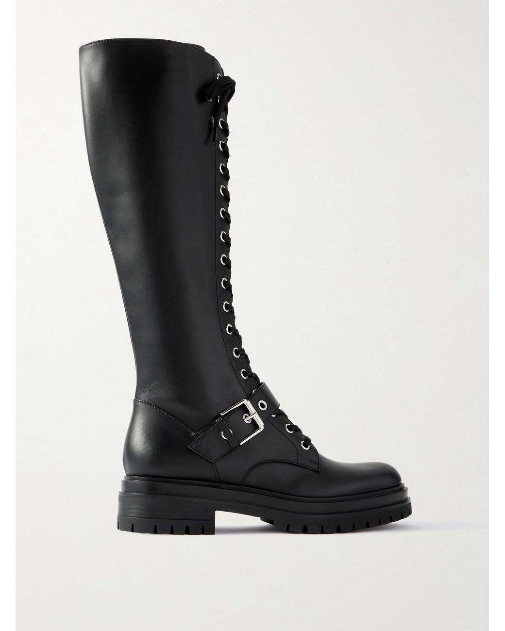 Gianvito Rossi Black Leather Knee Boots