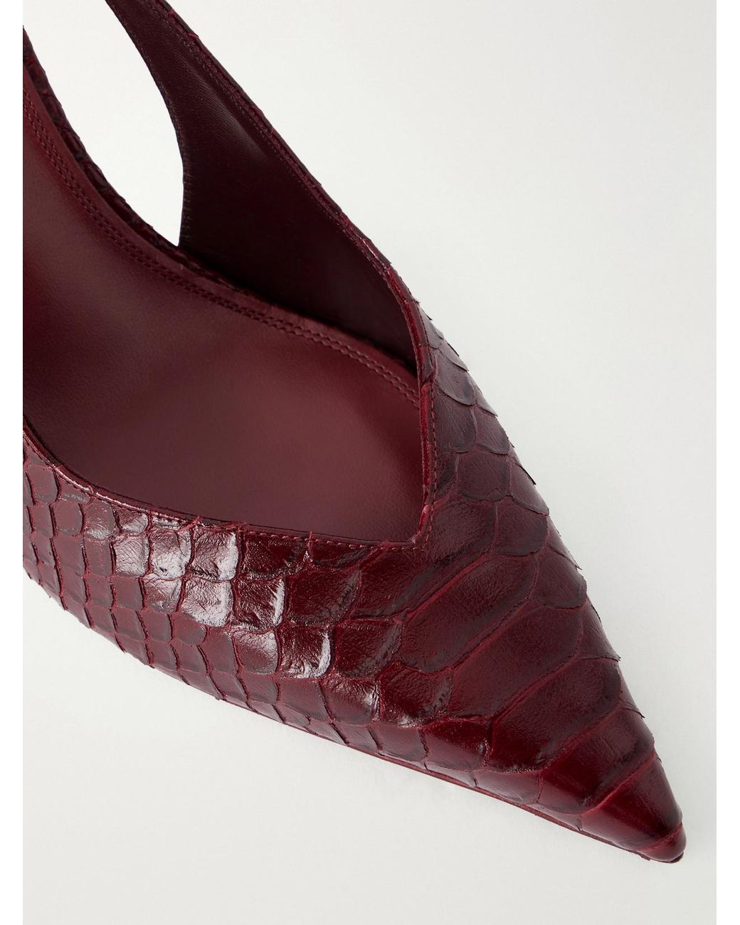 Paris Texas Pink Lidia 70 Snake-Effect Leather Slingback Pumps