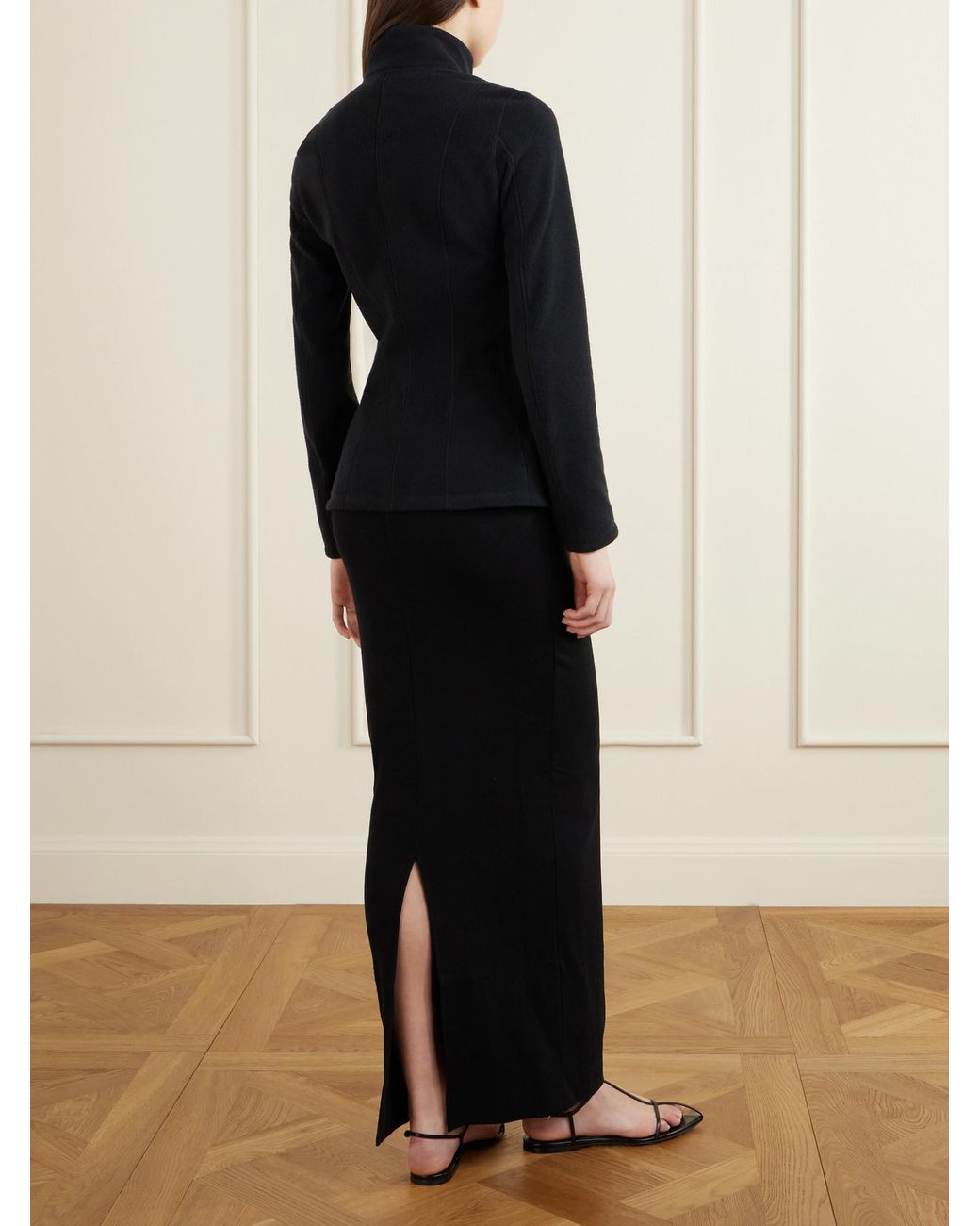 Colleen Allen Black Paneled Fleece Jacket