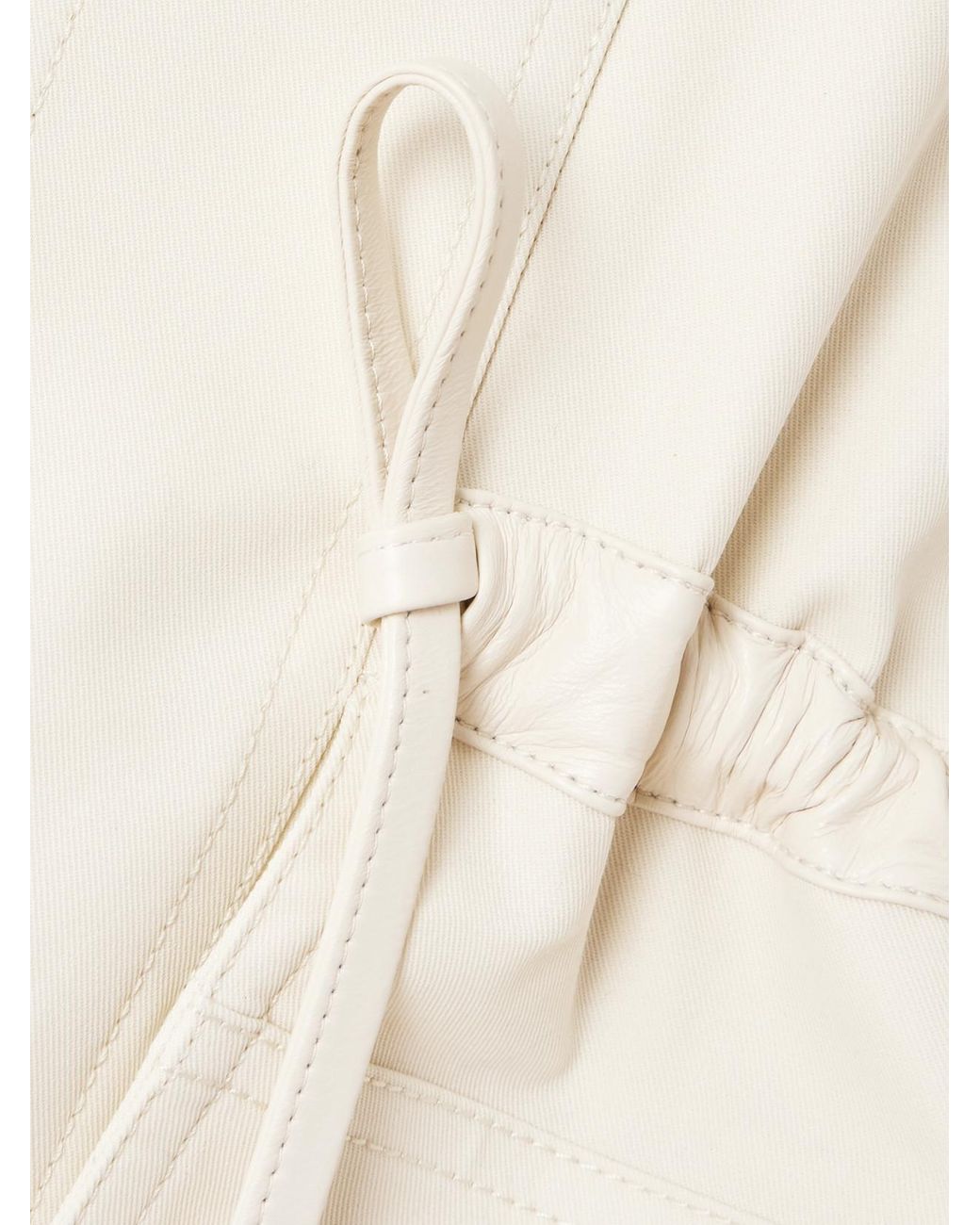 Bottega Veneta Natural Leather-Trimmed Cotton-Twill Jacket