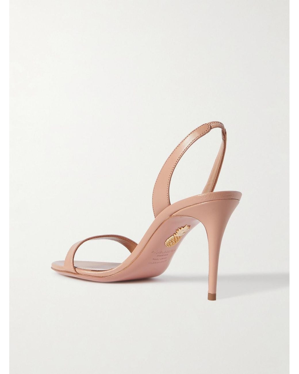 Aquazzura Natural So Nude 85 Leather Slingback Sandals