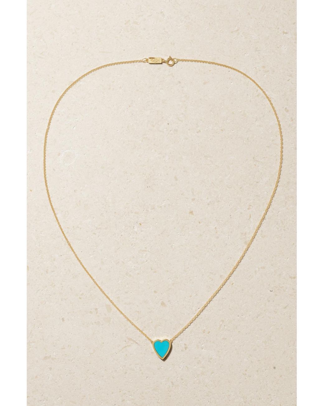 Jennifer Meyer Blue Mini Heart 18-Karat Necklace