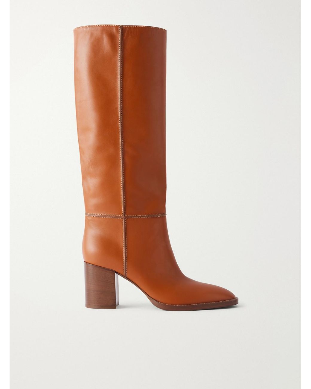 Gianvito Rossi Brown 70 Leather Knee Boots