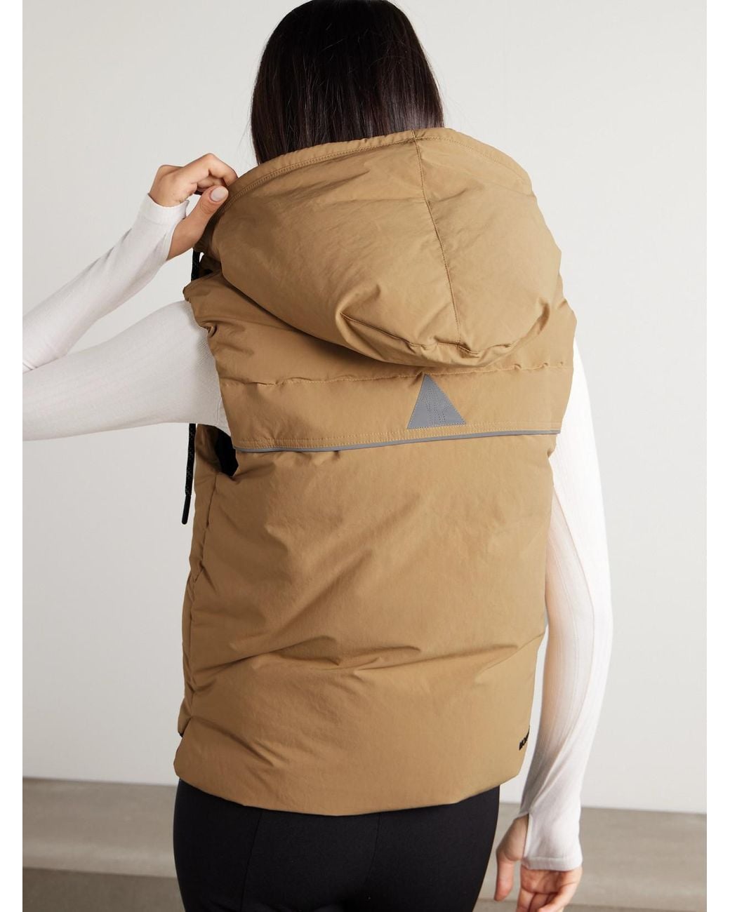Moncler Natural Arolla Hooded Appliquéd Quilted Shell Down Vest