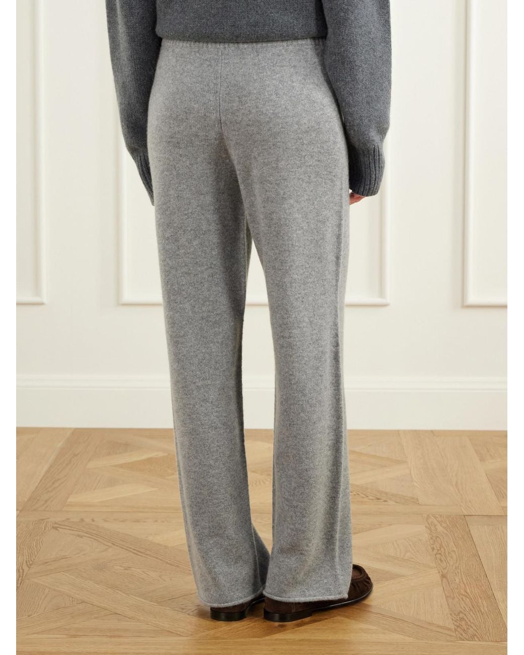 James Perse Gray Cashmere Wide-Leg Pants
